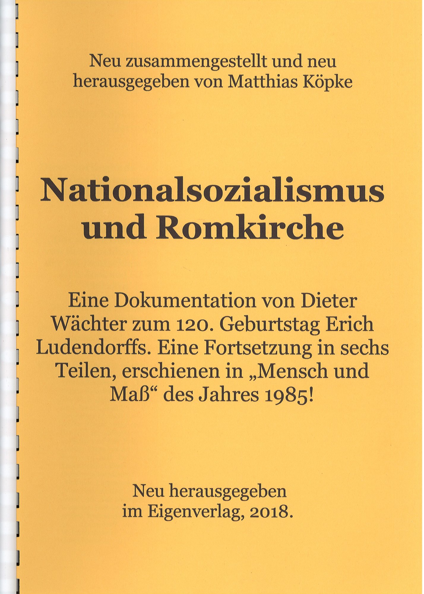 Wächter, Köpke, Nationalsozialismus und Romkirche Buchcover: Wächter, Köpke, Nationalsozialismus und Romkirche