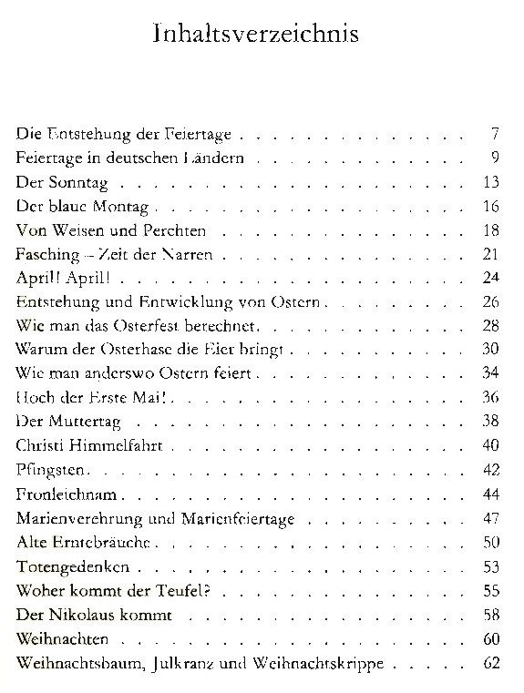 Braun, Otto: Feiertage und Jahresfeste