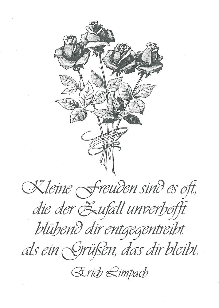 Klappkarte A6 von Erich Limpach: Kleine Freuden sind es oft (Vorderseite) Klappkarte A6 von Erich Limpach: Kleine Freuden sind es oft (Vorderseite)