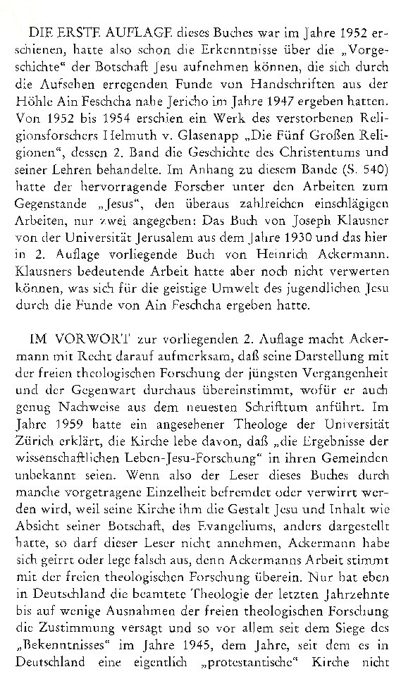 Ackermann, Heinrich: Jesus, seine Botschaft und deren Aufnahme im Abendland