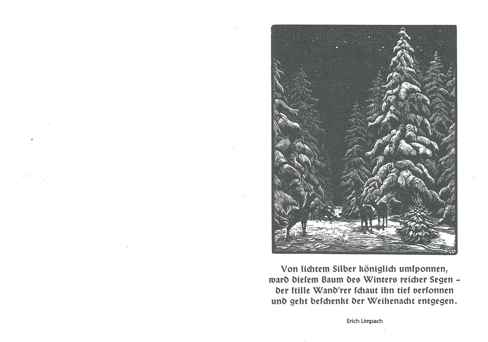 Klappkarte A6 von Erich Limpach: Von lichtem Silber königlich umsponnen (Außenseite ganz)
