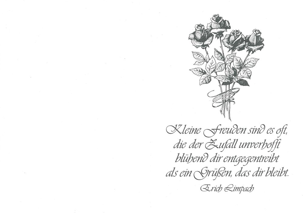 Klappkarte A6 von Erich Limpach: Kleine Freuden sind es oft (Außenseite ganz)