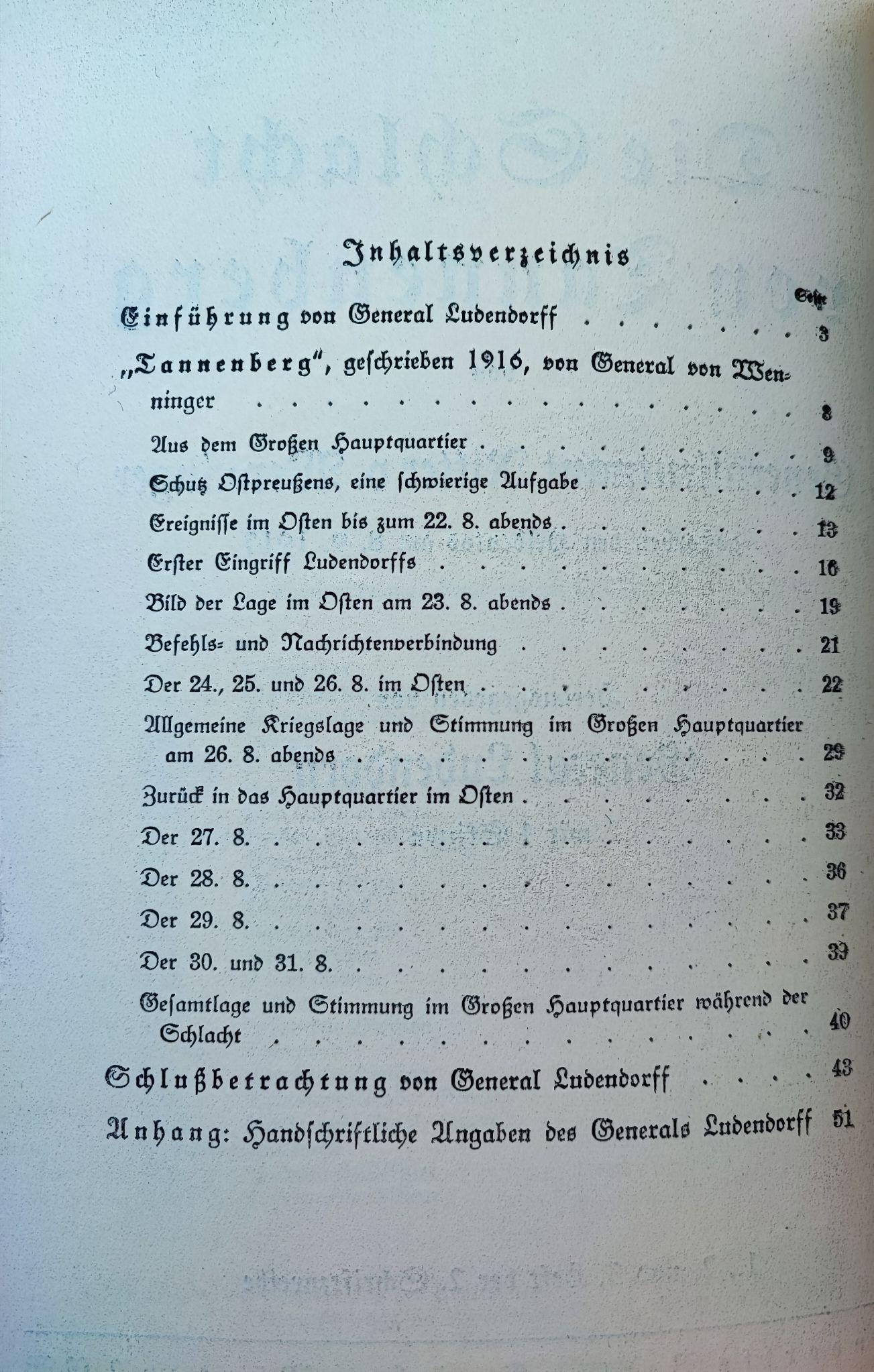 Ludendorff, Erich (Hrsg.): Die Schlacht von Tannenberg - von Generalleutnant Ritter v. Wenninger gestorben den Heldentod am 8.9.1917