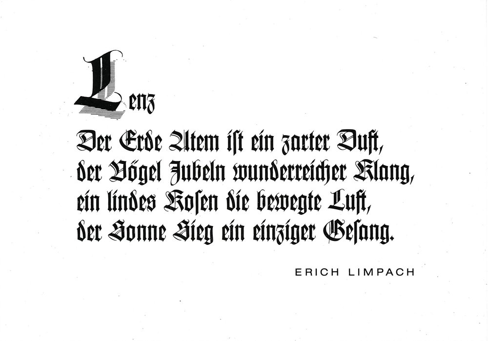 Postkarte A6 mit Worten von Erich Limpach: Lenz – Der Erde Atem ist ein zarter Duft Postkarte A6 mit Worten von Erich Limpach: Lenz – Der Erde Atem ist ein zarter Duft