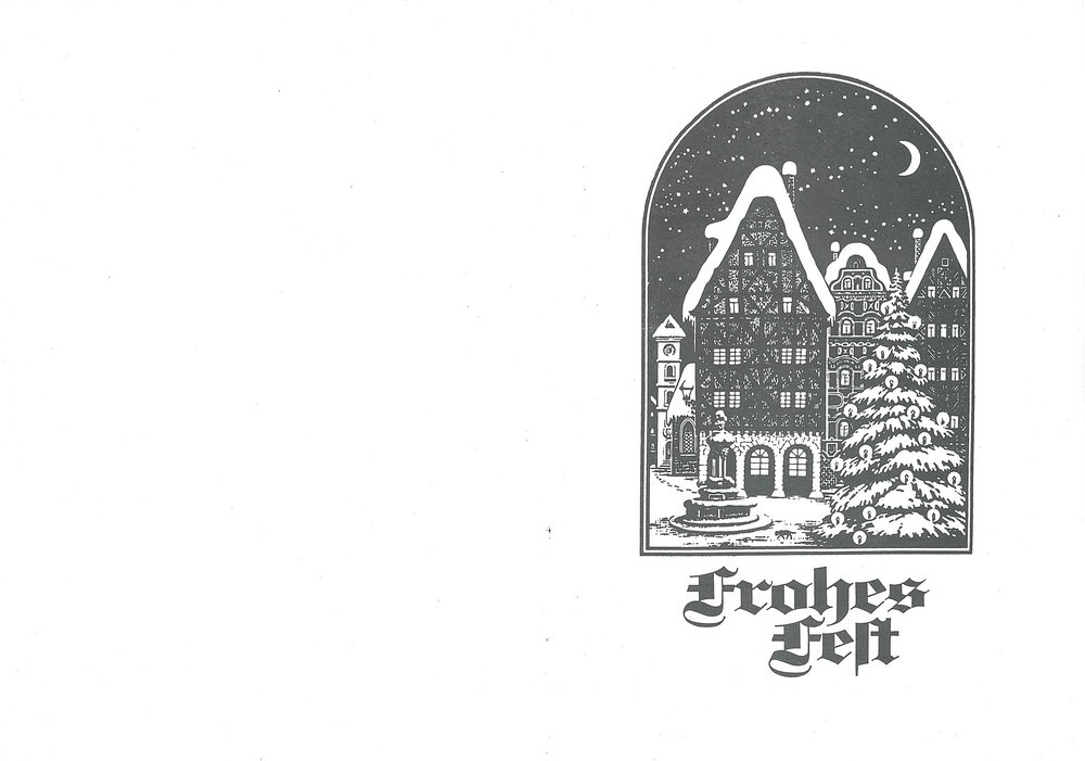 Klappkarte A6 von Erich Limpach: Frohes Fest – Festliche Nacht (Außenseite ganz)