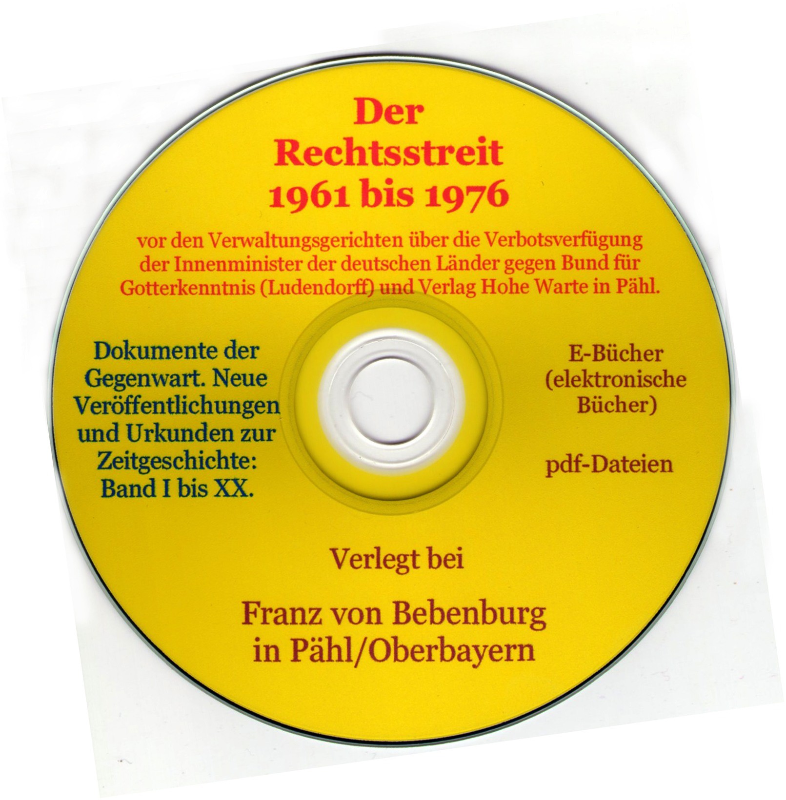 DVD - Der Rechtsstreit: Verbotsverfügung gegen den Bund für Gotterkenntnis