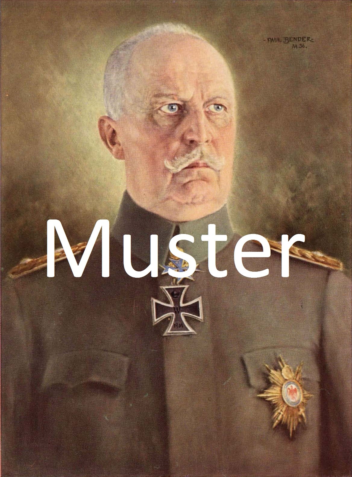 Bender, Prof.: Farbdruck nach Gemälde Erich Ludendorff