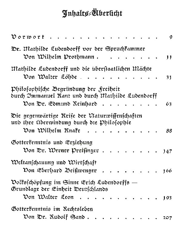 Bund für Gotterkenntnis (Hrsg): Festschrift zum 80.Geburtstag Mathilde Ludendorffs