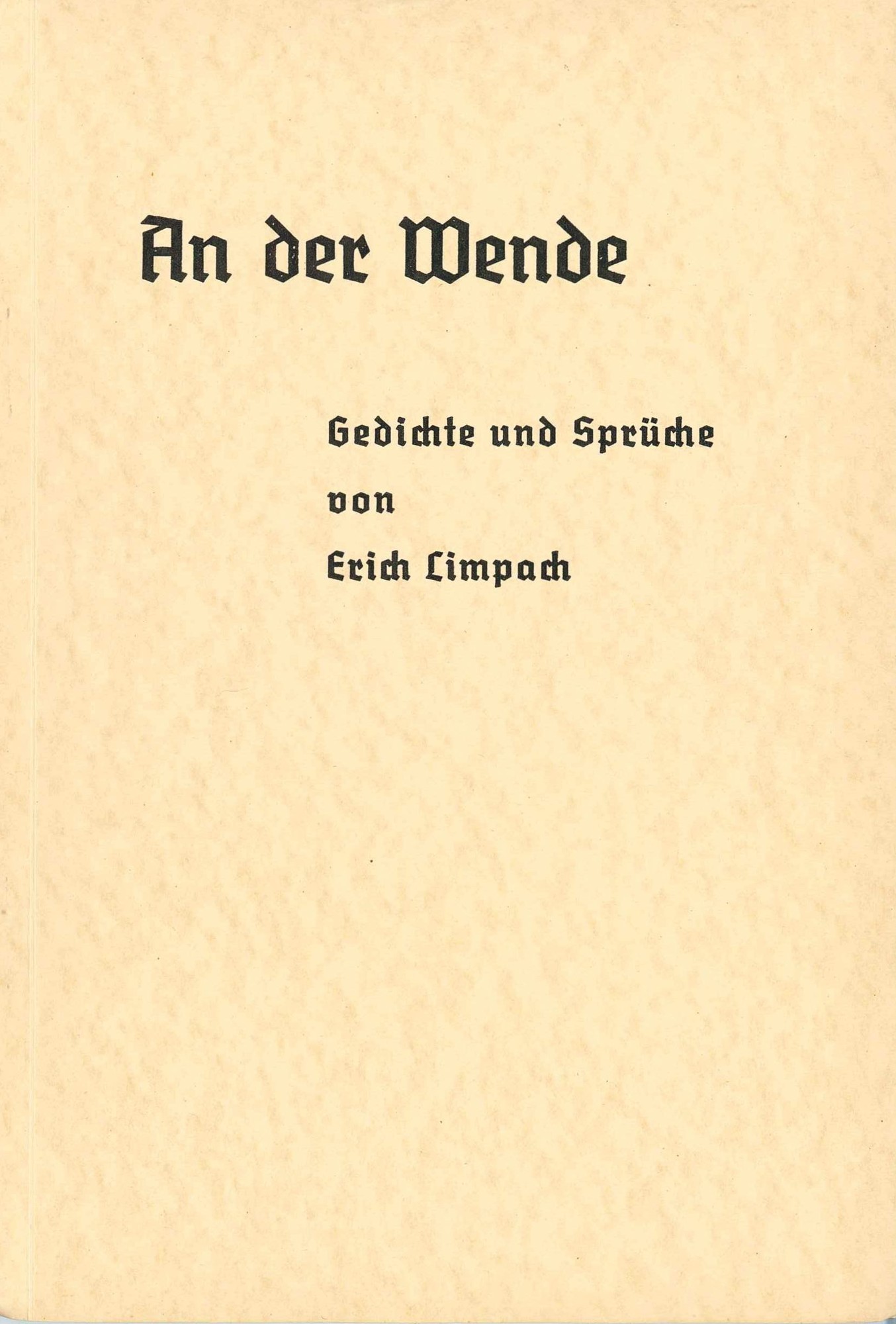 Buchcover: An der Wende von Erich Limpach