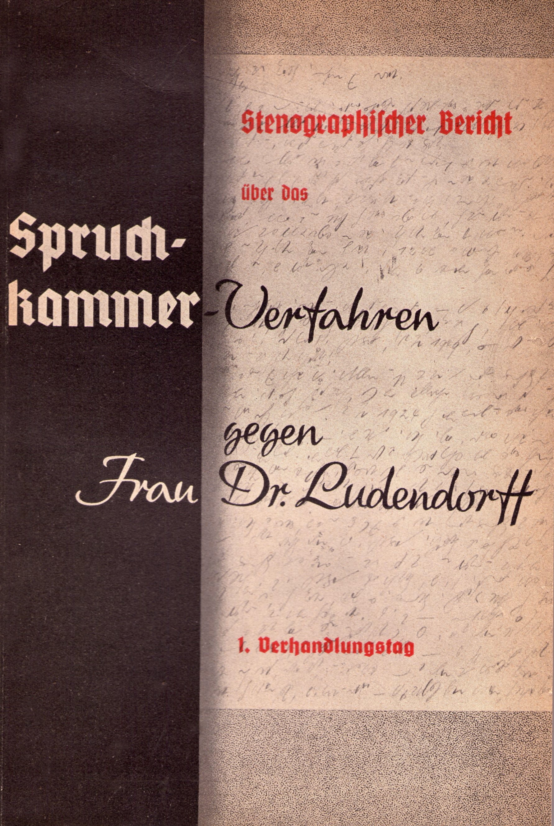 Der stenographische Bericht über das Spruchkammerverfahren gegen Frau Dr. M. Ludendorff