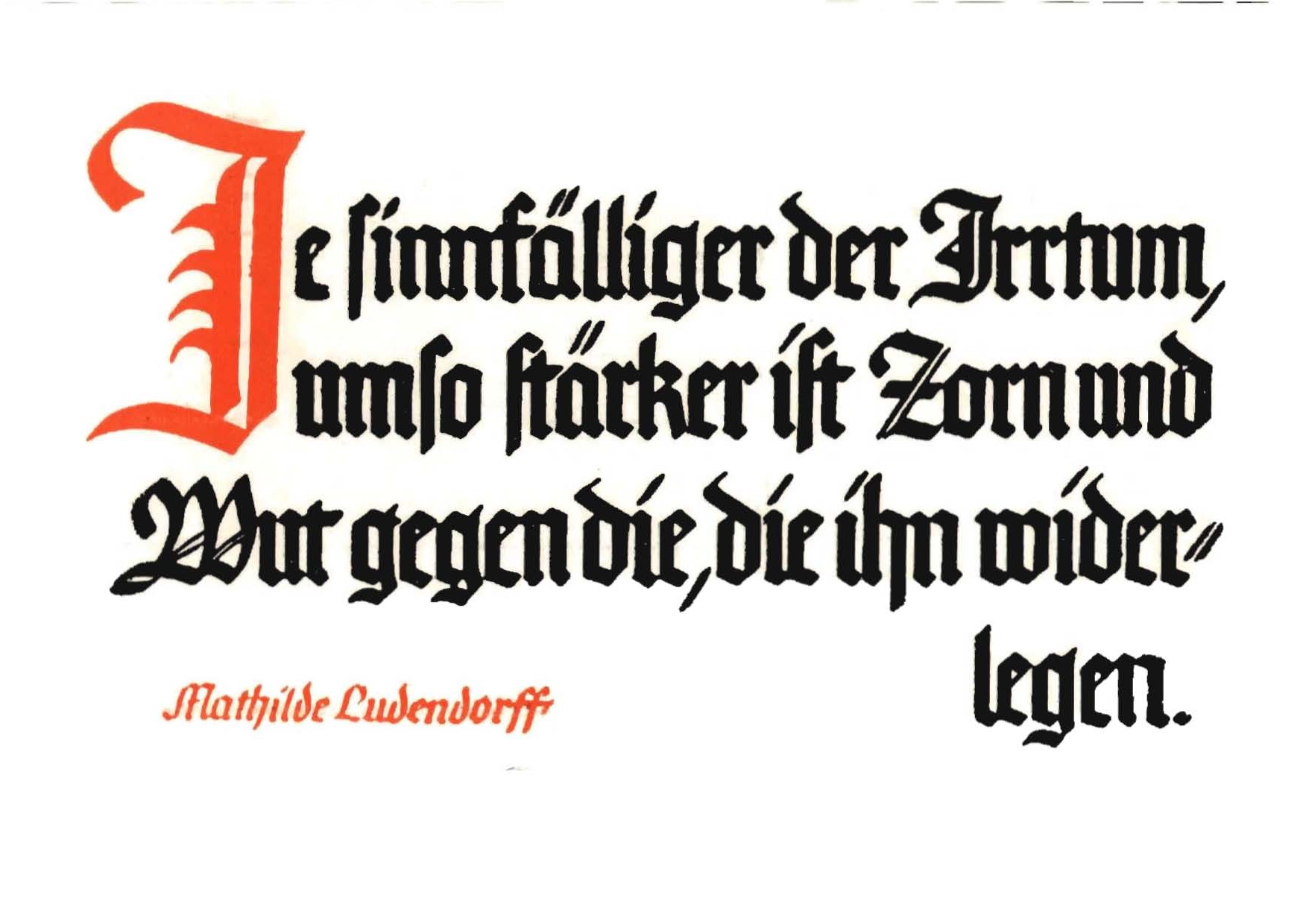 Ludendorff, Erich und Mathilde: Spruchkartenserie 12 Postkarten