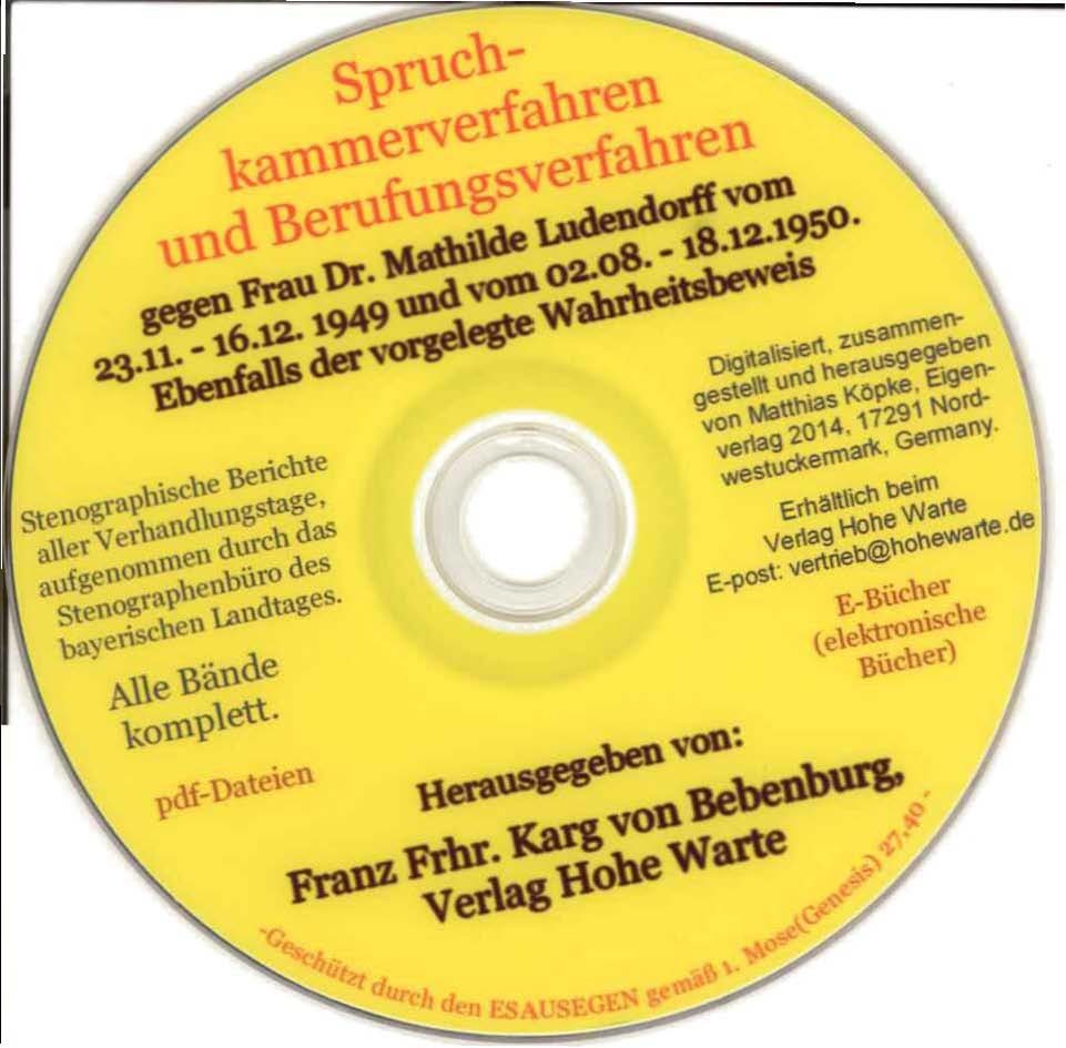 Ludendorff, Mathilde: Spruchkammerverfahren und Berufungsverfahren Ludendorff, Mathilde: Spruchkammerverfahren und Berufungsverfahren